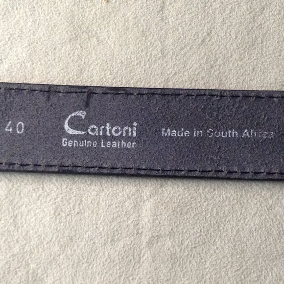 Cartoni, So. African Co; Leather Belt; Pewter Buckle, Pebbled look, Quiet Lux - Picture 3 of 4